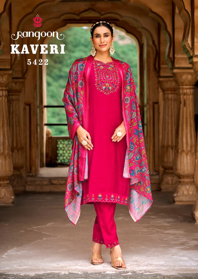 Kaveri By Rangoon Viscose Embroidery Readymade Suits Wholesale Shop In Surat